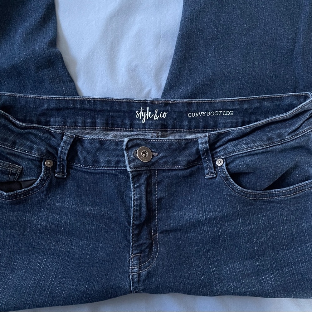 Style & Co Curvy Boot Leg Blue Jeans - Picture 3 of 4